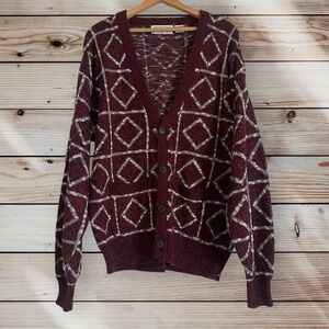 Vintage 90s CC Sport Burgundy Medium Cardigan